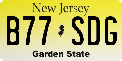 NJ license plate B77SDG