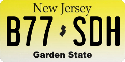 NJ license plate B77SDH
