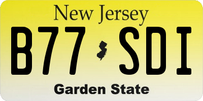 NJ license plate B77SDI