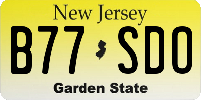 NJ license plate B77SDO