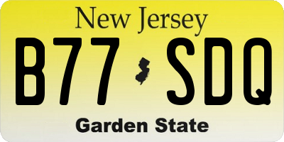 NJ license plate B77SDQ