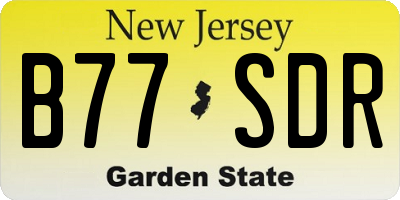 NJ license plate B77SDR