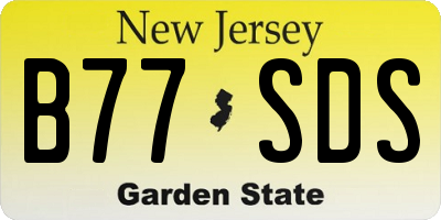 NJ license plate B77SDS