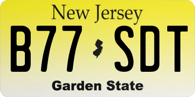 NJ license plate B77SDT