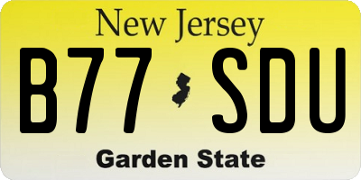 NJ license plate B77SDU