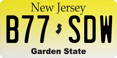NJ license plate B77SDW