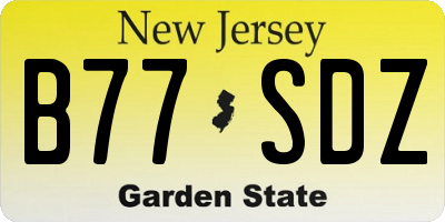 NJ license plate B77SDZ