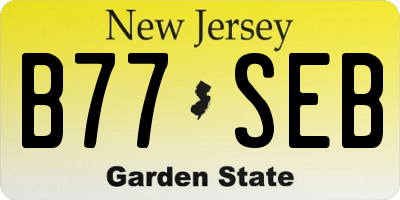 NJ license plate B77SEB