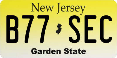 NJ license plate B77SEC