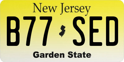 NJ license plate B77SED
