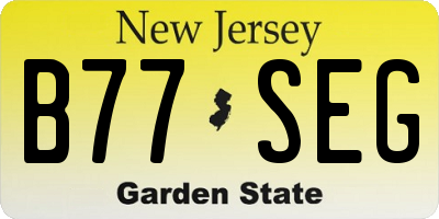 NJ license plate B77SEG