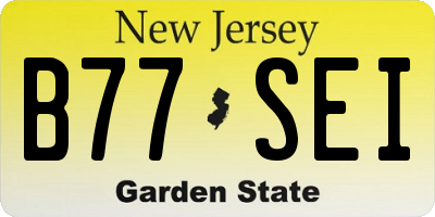 NJ license plate B77SEI