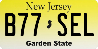 NJ license plate B77SEL