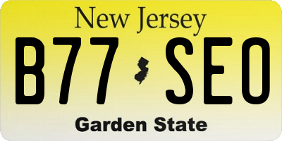 NJ license plate B77SEO