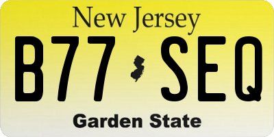NJ license plate B77SEQ