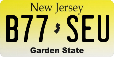 NJ license plate B77SEU