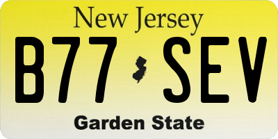 NJ license plate B77SEV