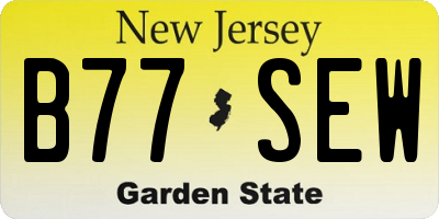 NJ license plate B77SEW