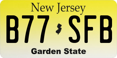 NJ license plate B77SFB