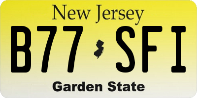 NJ license plate B77SFI