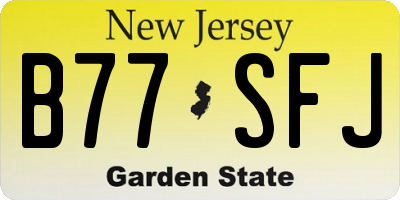 NJ license plate B77SFJ