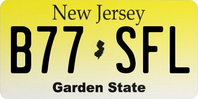 NJ license plate B77SFL