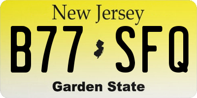 NJ license plate B77SFQ