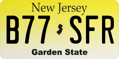 NJ license plate B77SFR