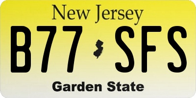 NJ license plate B77SFS