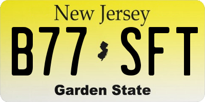 NJ license plate B77SFT