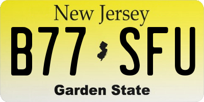 NJ license plate B77SFU
