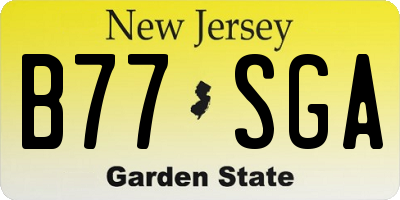 NJ license plate B77SGA