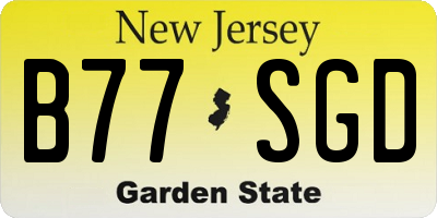 NJ license plate B77SGD
