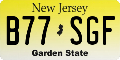 NJ license plate B77SGF