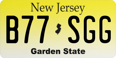 NJ license plate B77SGG