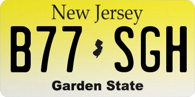 NJ license plate B77SGH