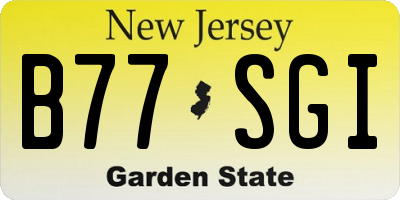 NJ license plate B77SGI