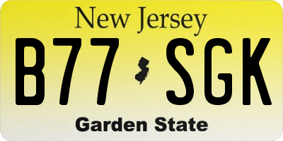 NJ license plate B77SGK
