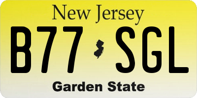 NJ license plate B77SGL