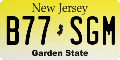 NJ license plate B77SGM
