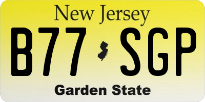 NJ license plate B77SGP