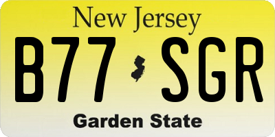 NJ license plate B77SGR