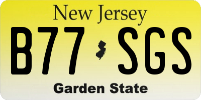 NJ license plate B77SGS