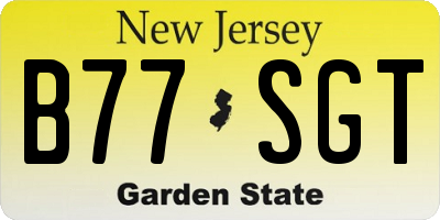 NJ license plate B77SGT