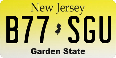 NJ license plate B77SGU