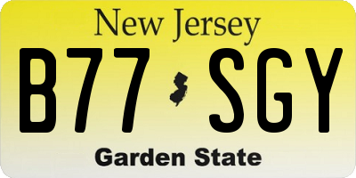 NJ license plate B77SGY