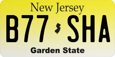 NJ license plate B77SHA