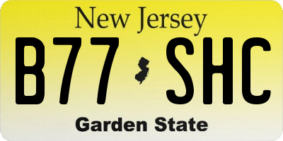 NJ license plate B77SHC