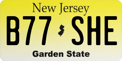 NJ license plate B77SHE