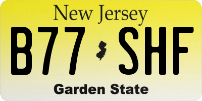NJ license plate B77SHF